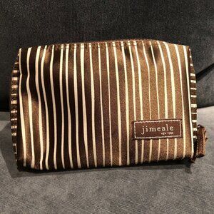 Jimeale New York Zippered Cosmetic/Make Up Bag w/ 3 Interior Pouches Brown Sz OS
